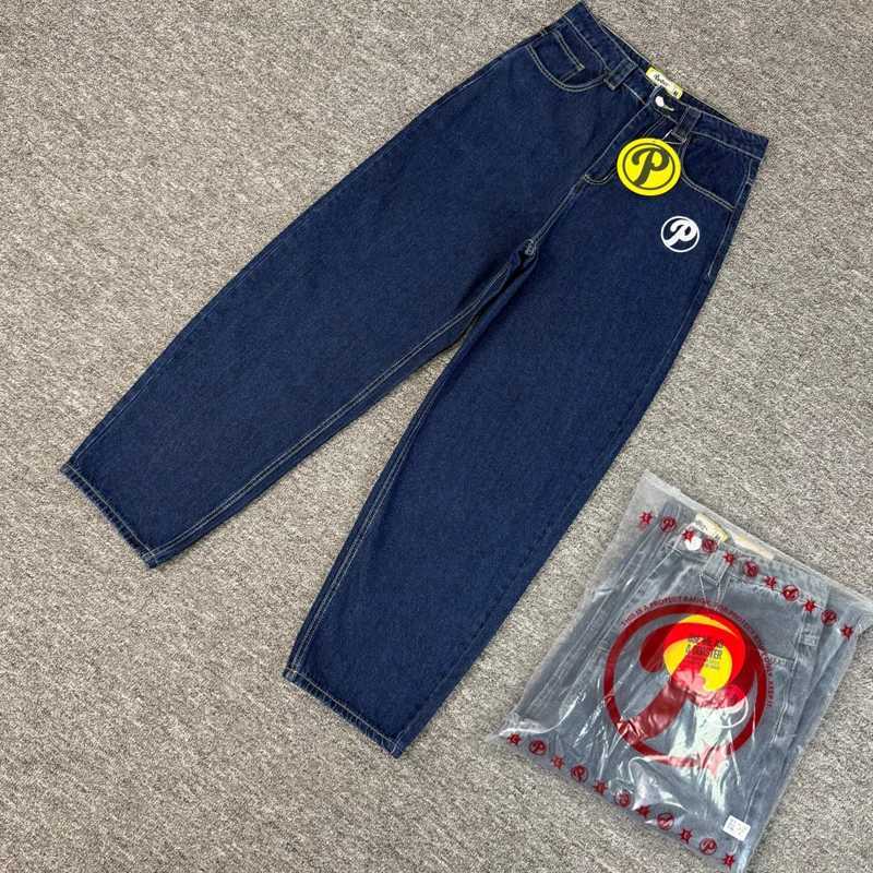 Trend Protect Jeans Real Photo Streetwear High Quality Embroidery Straight-leg Denim Trousers Men Women T260622