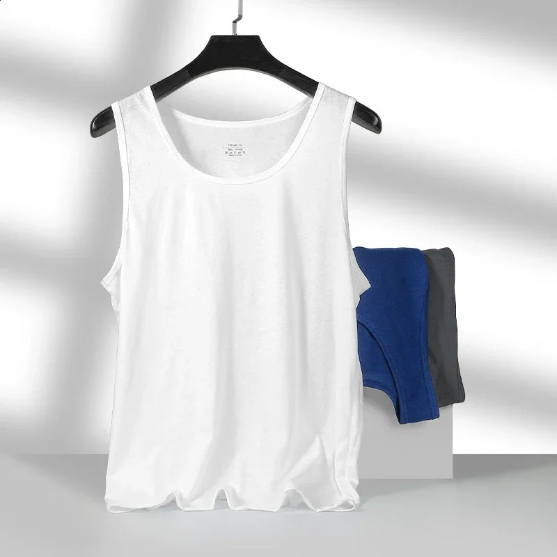 Mens pure cotton vest breathable slim youth sports foundation hurdle I loose summer thin halter undershirt 260625