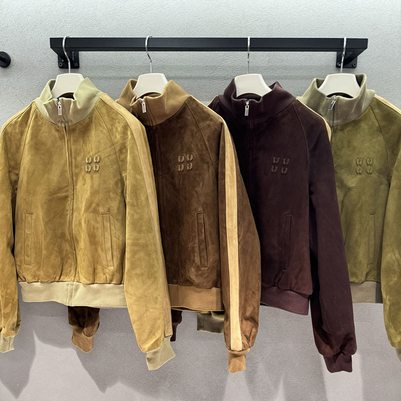 Veste de luxe en daim Vintage pour femmes, classique, col montant, fermeture éclair, vêtements d'extérieur, automne hiver, manteaux chauds de vac