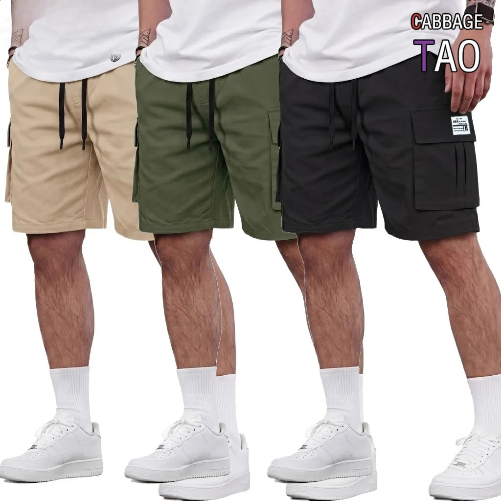 Mens Summer Casual Shorts Plus Size Knee Length Bottoms MultiPocket Tactical Ideal for Running Jogging Daily Work Ear 260617
