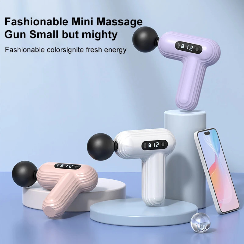 Portable Fascia Gun Deep Tissue Massage USB Rechargeable Vibration Muscle Relax Electric Body Massager for Neck Back Fitness 260625