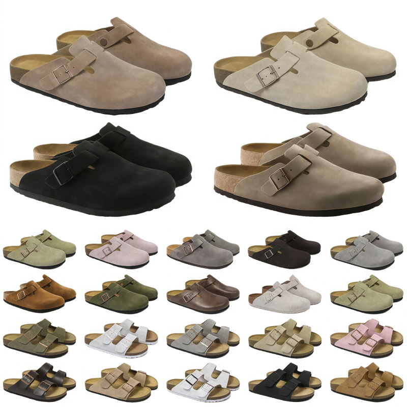 Designer Suede Leather Clogs Mules Slip On Shoes, Casual Slides Sandals House Slippers for Men & Women, Packed With Original Shoe Box