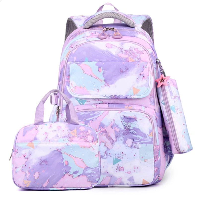 3pcs/set Kids School Backpack for Girls Boys Lunch bag pencil bag set Elementary Middle High School Bags Students Bookbag 260625