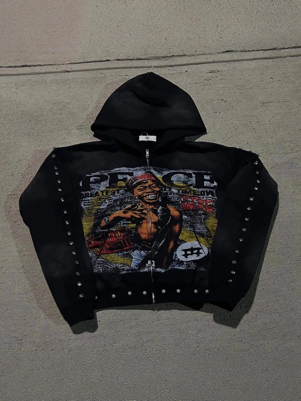 2026 American hip-hop loose hoodie street art graffiti print unisex trendy fashion hoodie punk Y2K retro personality niche 260622