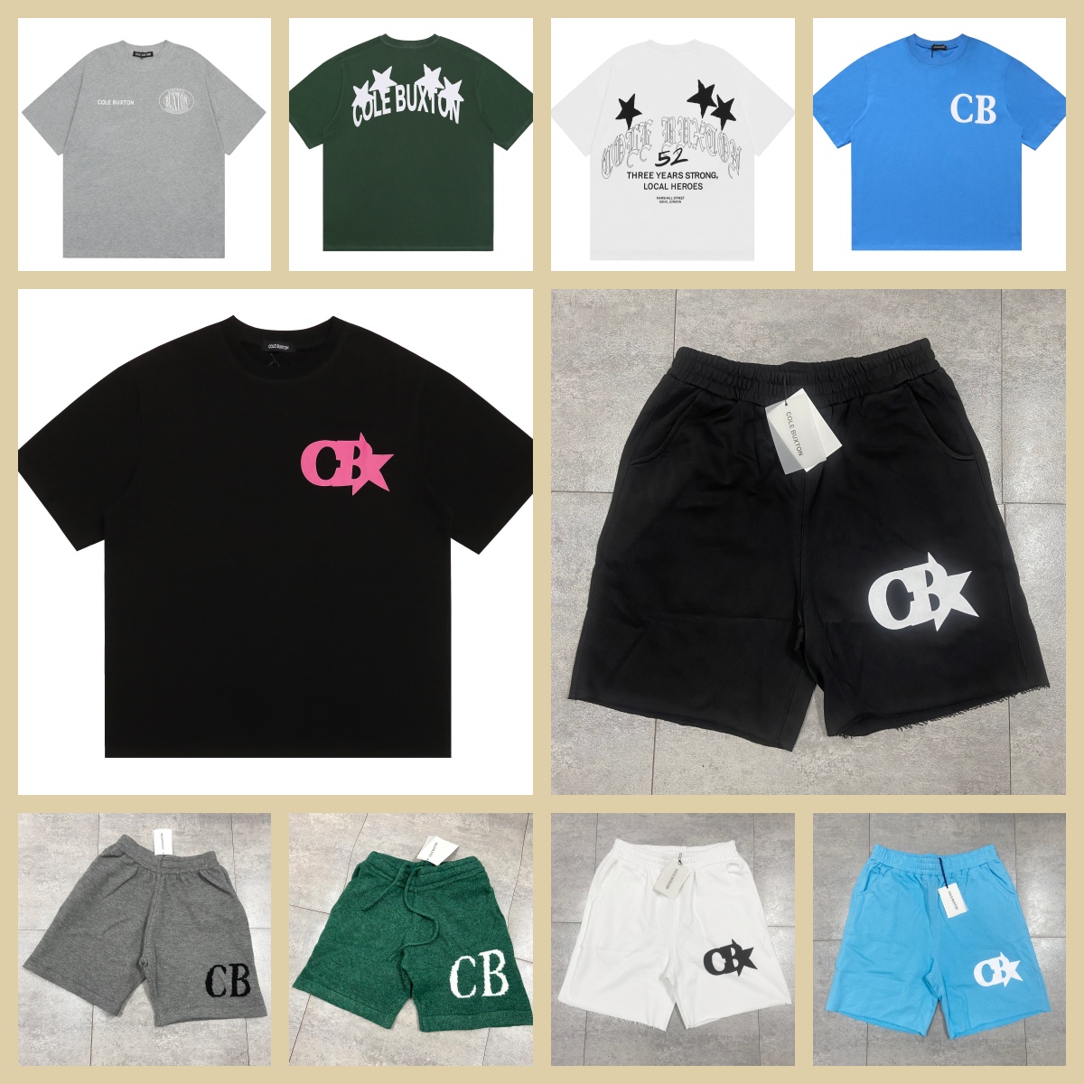 Designer Coles Buzton Tshirts shorts mens shorts graphic tees mens cb short Sports Casual High quality Shorts Cotton sports outdoor fashion wear