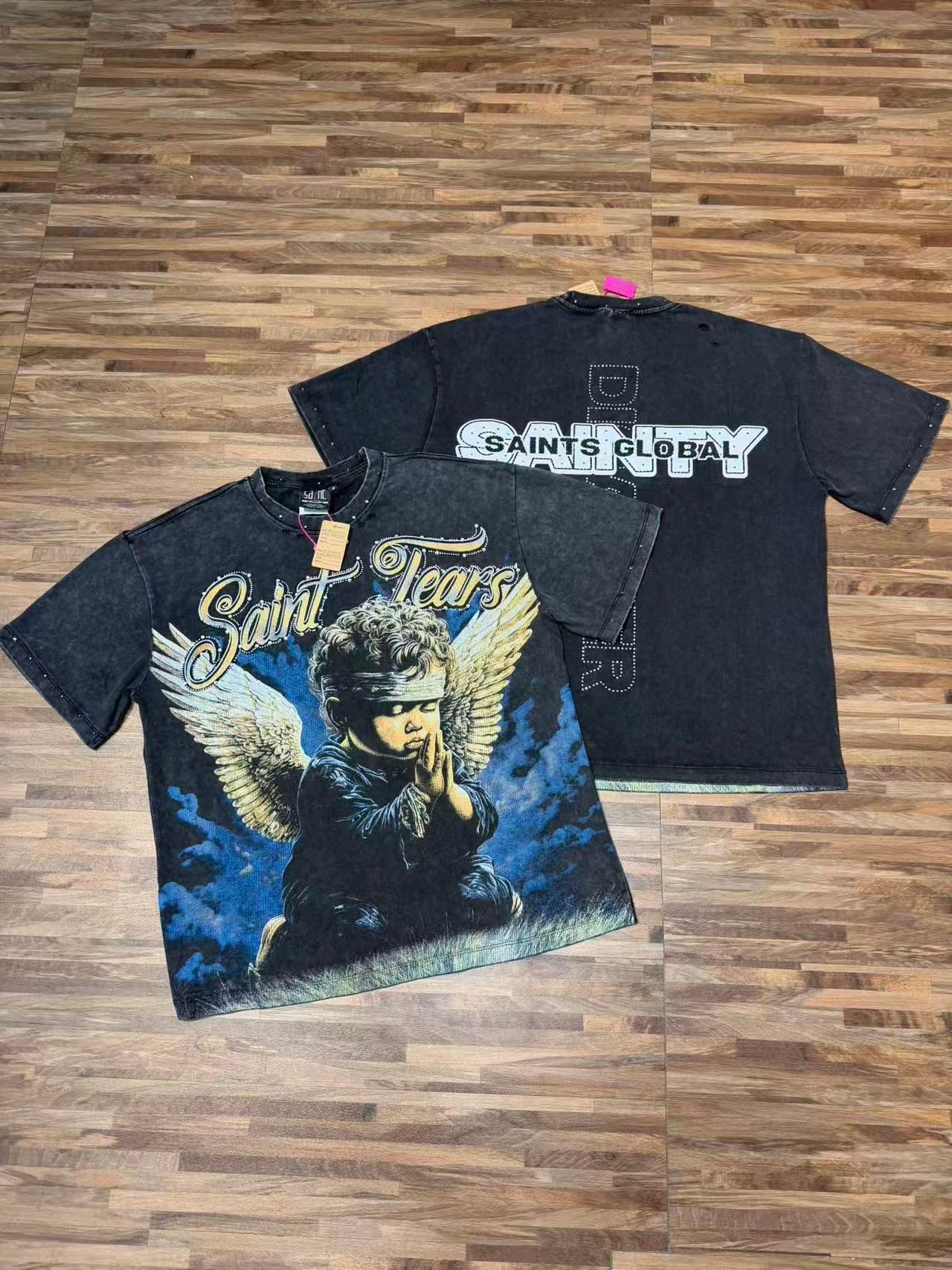 Saint vanity shirt saint global shirt mens tshirts designer tshirt mens shirts high quality streetwear hip hop fashion t shirt unisex short sleev-image-788304559