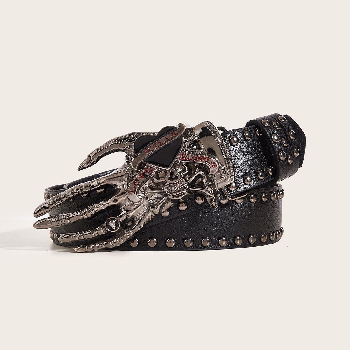 Designer's New Spicy Girl Shibuya Fashion Casual Versatile Light Luxury High-end Hip-hop Punk Subculture Accessories Metal Skeleton Personality