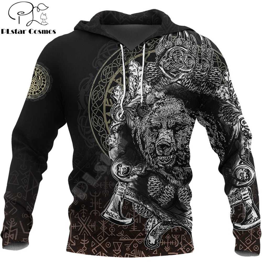 Tattoo Style Hoodie Bear s And Hammer 3D Printed Mens hoodies Unisex Sweatshirt Autumn Casual Streetwear 766 T260622