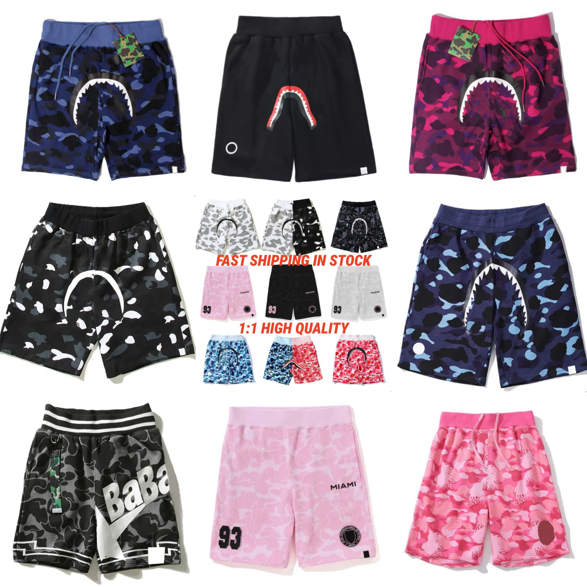 Men Shorts Short Men Designer Harajuku Urban Designer Camouflage Board Shorts Men Letter Relaxed 100% Cotton Drawcord Oversized Summer Street Mens S