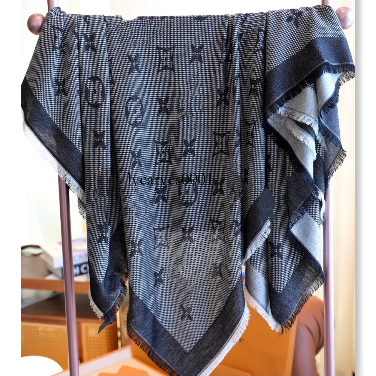 2025 140*140cm Autumn Winter New Style Presbyopic for Women Double-Sided Warm Neck Scarf Lufei Grid Fabric Shawl Dual-Use Fashion