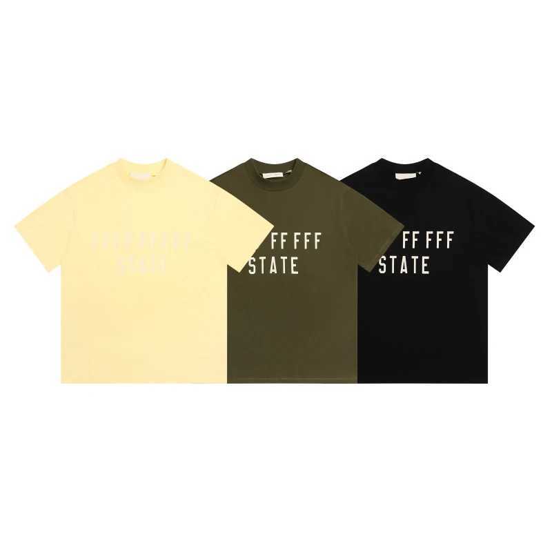 25ss New Colorway T shirt assic Brand Luxury Design Double Line State Print T shirts Fashion Mens Loose Tops Tees T260622