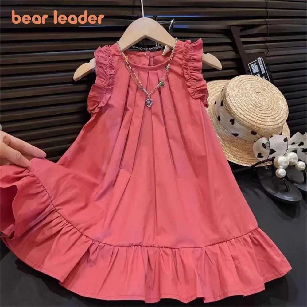 Bera Leader Korean Version Sleeveless Pleated Dress Solid Color Round Neck Childrens Clothes Summer Kids Dresses for Girls Wear Y260625ZMEA