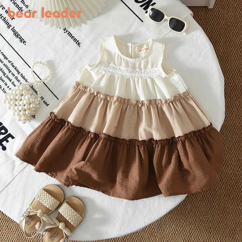Bear Leader 1-7 Years Old Kids Dresses for Girls Korean Version Color Blocking Gradient Cake Princess Baby Girls Summer Dress Y260625A51N