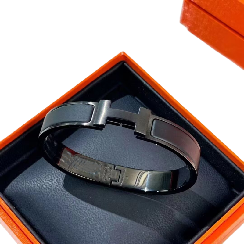 Designer H bracelet for men fashion womenselegant letter bracelet mens designer jewlery 18k fashion black 12mm bangle wide size 17/19 high quality d