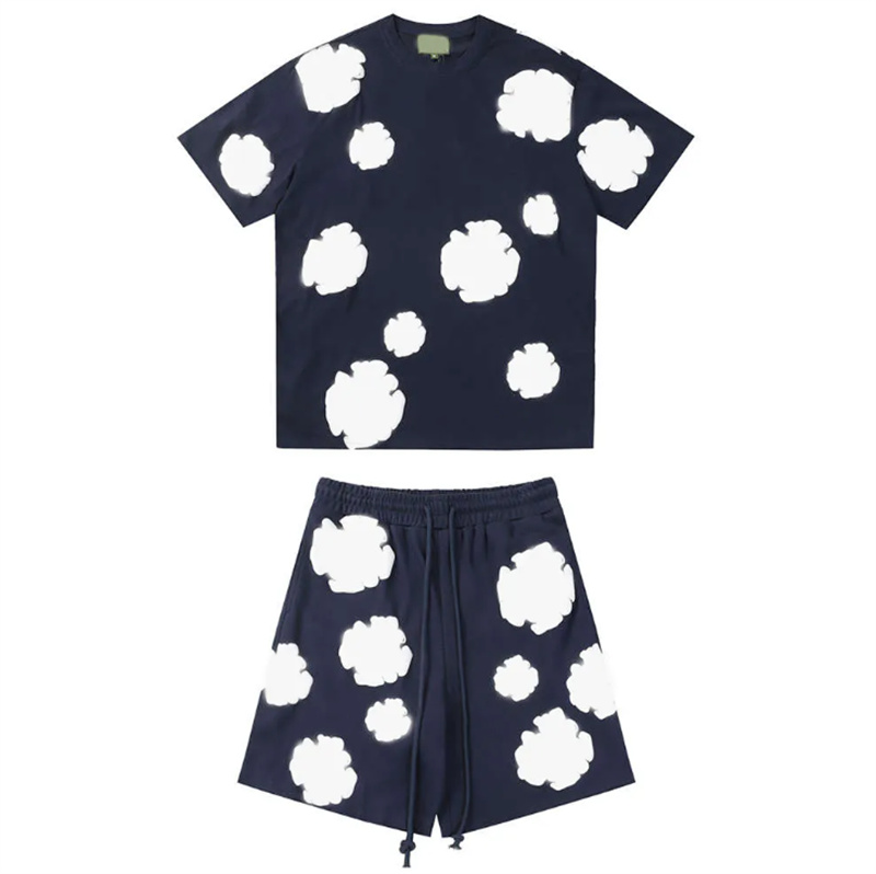 Design Organic Cotton Mens Short Sleeve Tee+ Matching Shorts Set Durable High-Quality Foam Graphic T-Shirt Combo Available in 15 Shades good quality