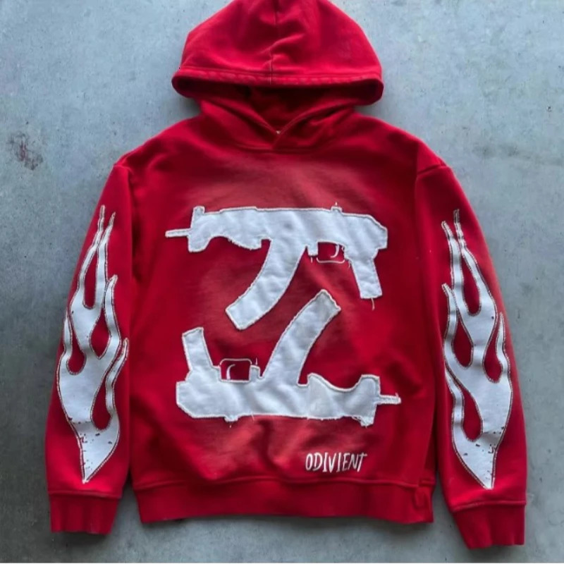 Y2K Winter Retro High Street Personalized Letter Printed Mens Hoodie Harajuku Gothic Punk Mens and Womens Sportswear Street 260624