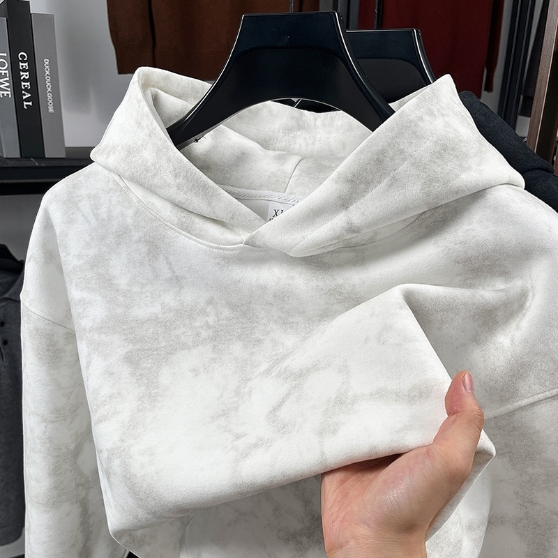 Fashionable and versatile casual tie dye hooded sweatshirt high weight mens spring autumn minimalist jacket y260618banjia