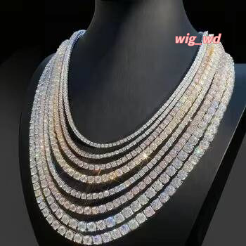 Valiana Luxury Men Women Hip Hop Iced Out Fine Jewelry Lab Diamond S925 Silver Vvs Moissanite Tennis Chain Necklace