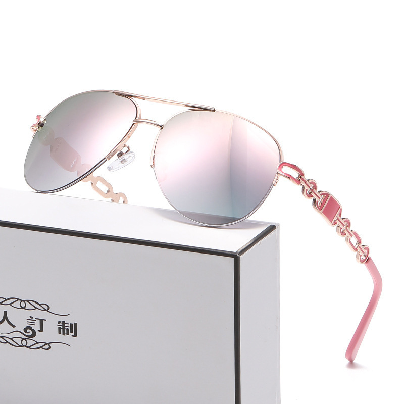Luxury Brand Designer Sunglasses Beach Sun Protection Women's New Gradient Lens Metal Frame Ins Internet Celebrity Street Style Sunglasses
