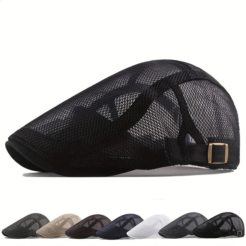 Outdoor Sun Hats Breathable Mesh sboy Cap Beret Mens Casual Hat Berets Spring Summer Autumn Flat Gorras260618