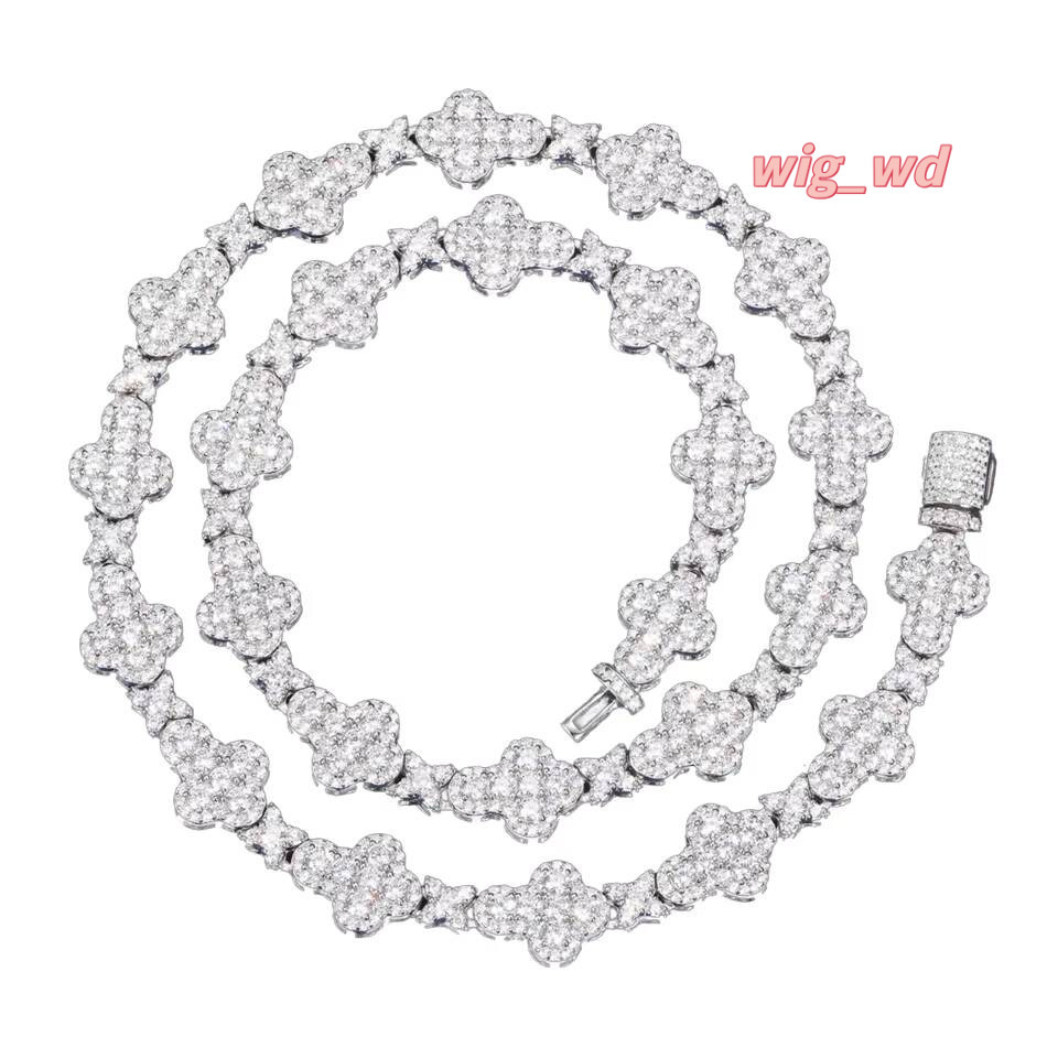 Hot Sale Luxira Jewels Moissanite Tennis Chain Necklace 925 Sterling Silver Gold Plated Men's Brilliant Cut Stones Hiphop Style
