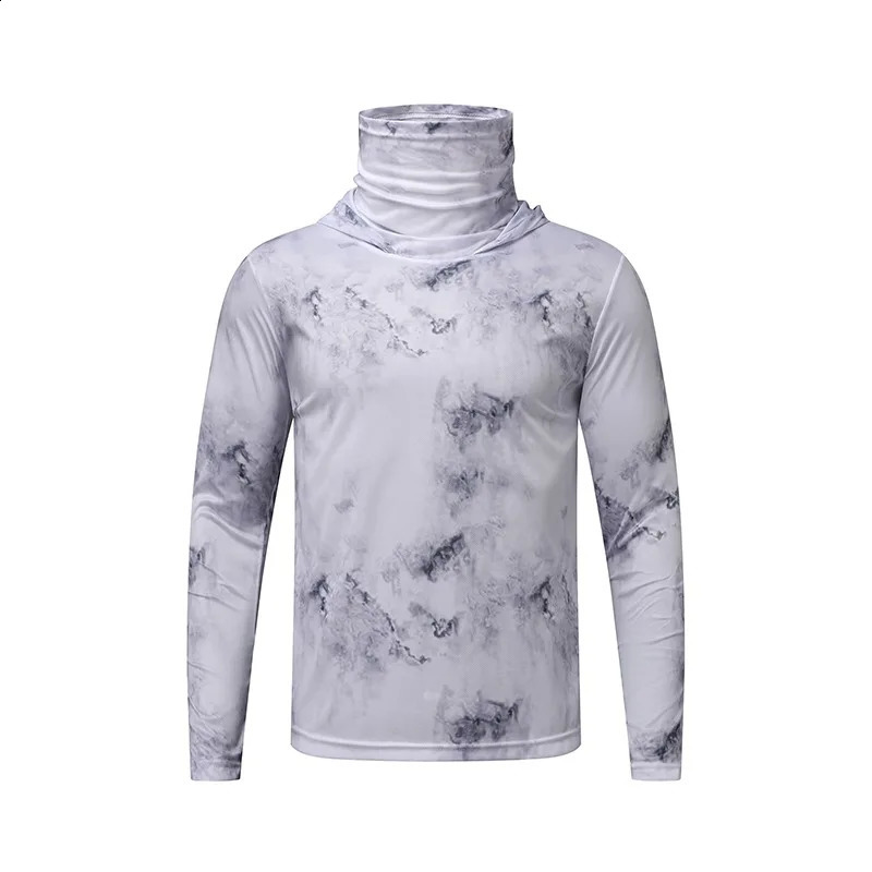 Mens summer loose and casual quick drying ice silk lightweight plus size fishing suit sports outdoor hooded sunscreen 260625