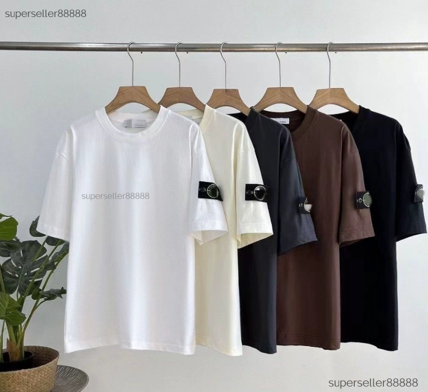 Topstoney Shirt Designer Mens T Shirt Summer Stones Tshirt Casual Shirts Short Sleeve High Street Loose Couple Trendy Brand Badge Men Women Breathab