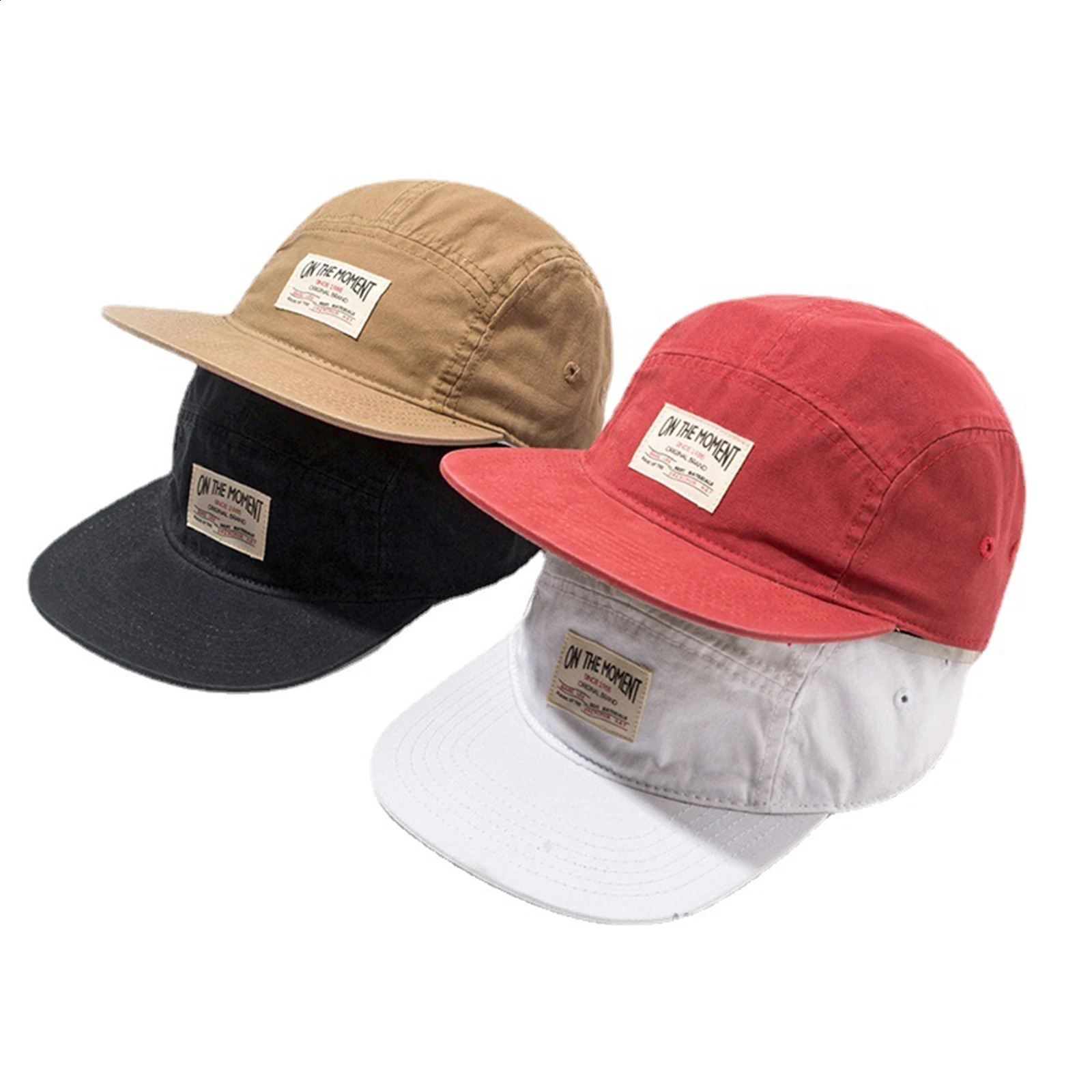 ON THE MOMENT Cotton 5 Panel Baseball Cap snapbacks Caps Bone Gorras Hombre Originales Hip Hop Hats For Men Women Adjustable 260624