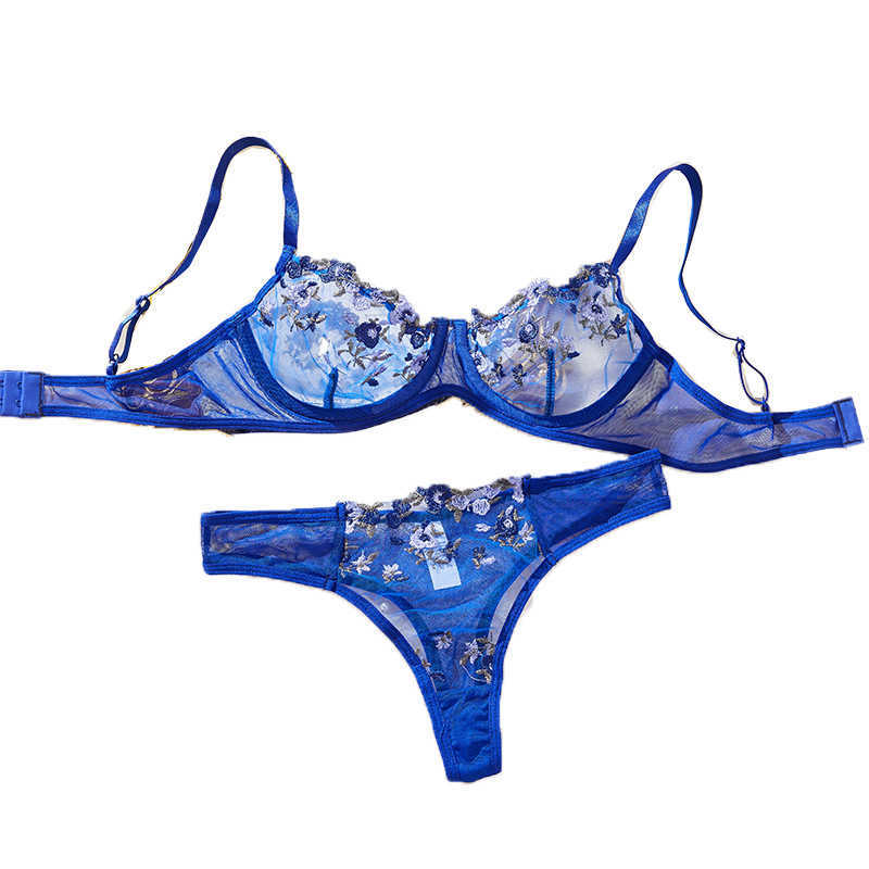 Fairy Adult Embroidery Brief Set Delicate Bra Kit Push Up Breves Sets Erotic Bras Sexy Lingerie Transparent Women Underwear Gift D260625