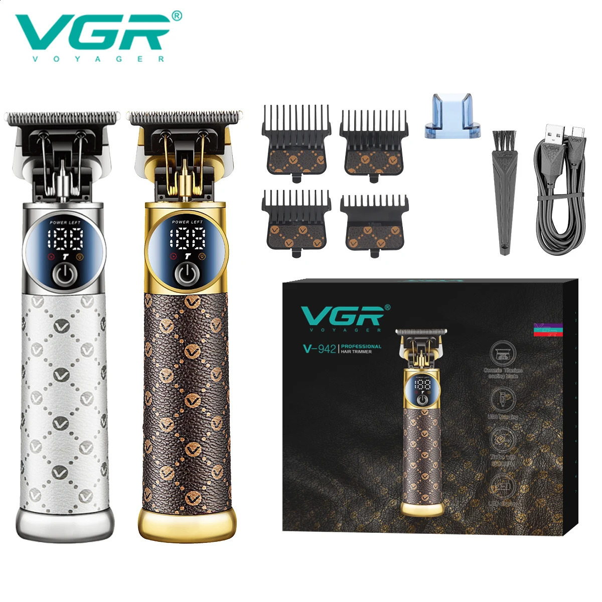 VGR 942 Hair Trimmer Professional USB Clipper Electric T9 Cutting Machine Mini Haircut for Men 260625