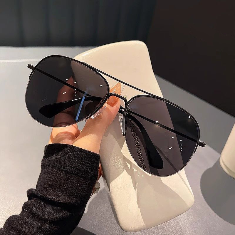 luxury half frame fashion designer sunglasses pilot sunglasses mens 2026 new uv resistant outdoor sunglasses large face driving sunglasses wholesale