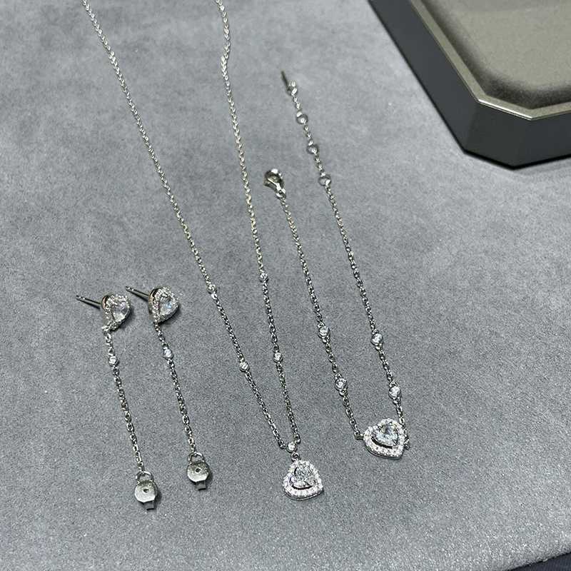jewerly designer for women Heart Earrings Bracelet Necklace Set 925 Sterling Silver bijoux High Quality Bohemia Wedding Bracelets Necklaces chain Pa