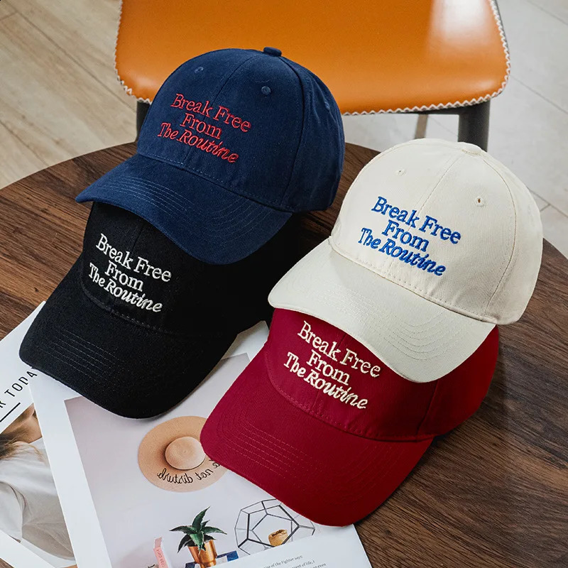 Solid Color Embroidered Women Baseball Cap Vintage Letter Adjustable snapbacks Sun Hat Men Casual Curved Eaves Duck Tongue Caps 260624