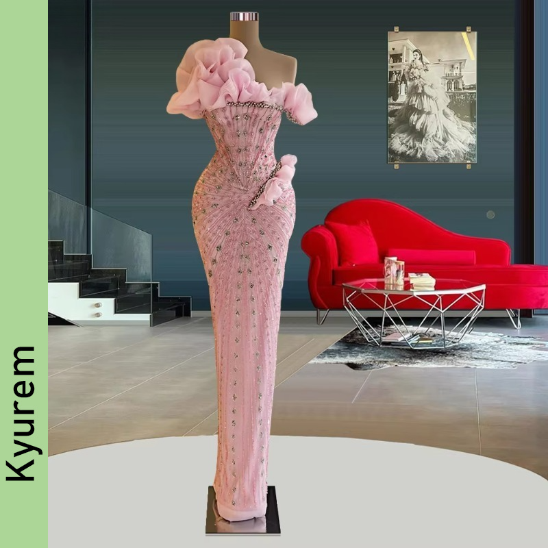 Sweet Mermaid Evening Dresses Long Luxury Strapless Beaded Celebrity Dresses Runway Dresses Vestidos De Fiesta Night Gowns