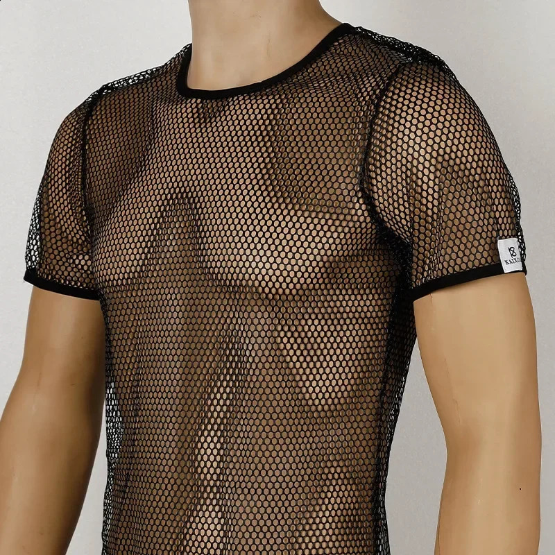 Mens Hollow Out Mesh TShirt Breathable Sport See Through Streetwear Lightweight Casual Tank Top Summer Arrivals 260625