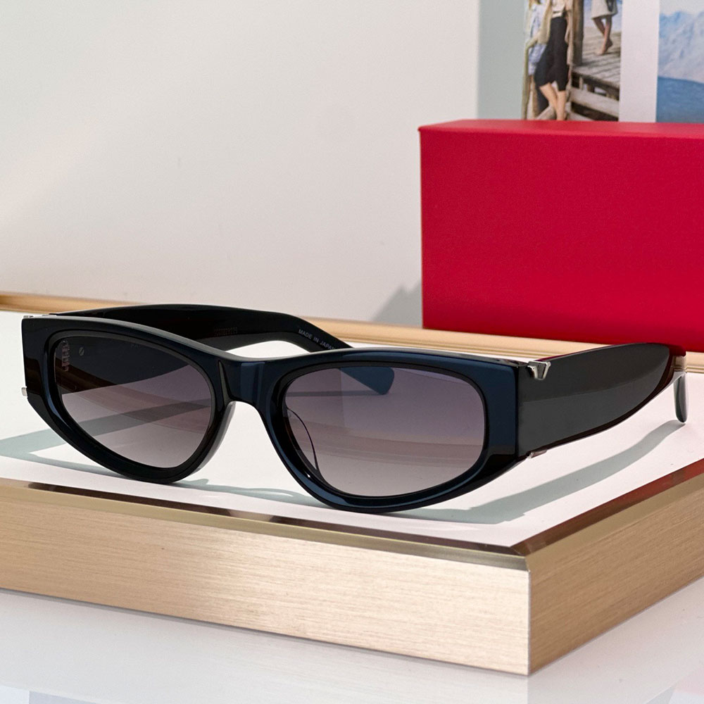 Womens Geometric Cat Eye Sunglasses luxury designer sunglasses SLM182 with tortoiseshell acetate frames retro y2k fashion travel sunglasses gradient