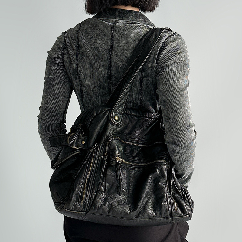 Hot-Selling Y2k Retro Motorcycle Large Capacity Handbag Wasteland Style Tote Women's Single Shoulder Crossbody Bag Underarm Bag Vintage Fashion