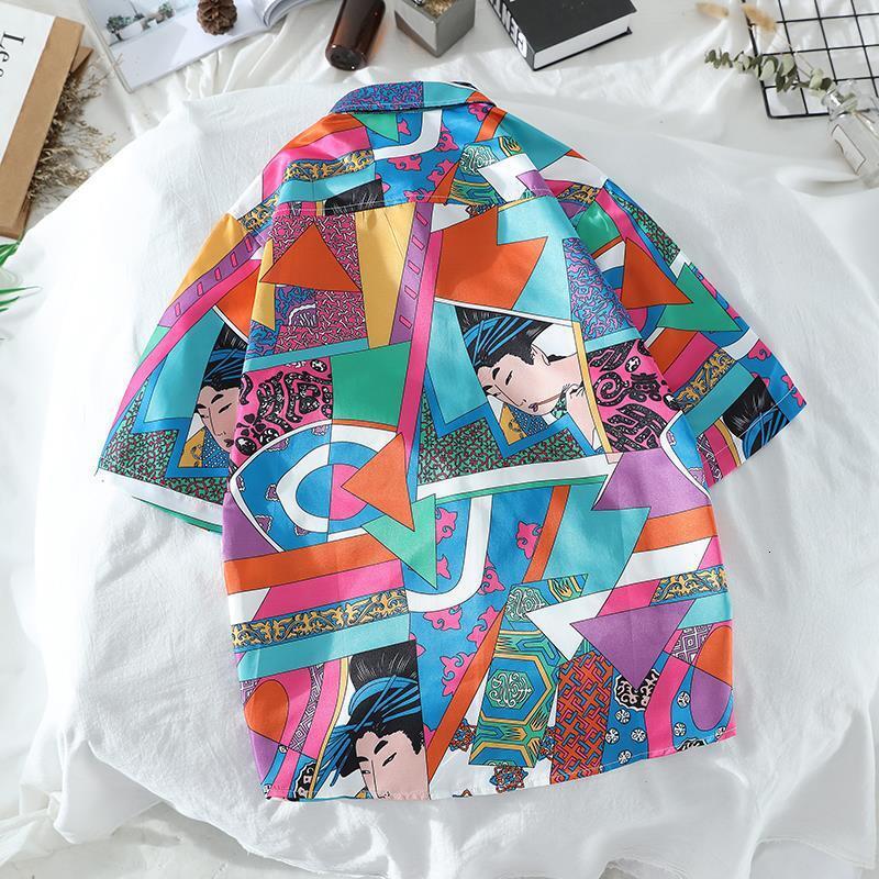 Men's Short-Sleeve Shirt, Korean And Japanese Style, Printed Half-Sleeve Top, Summer Casual Stylish Floral For Teenagers, Trendy Men's Shi