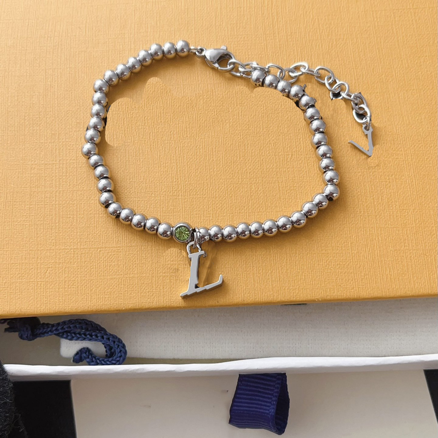 Designer Bracelet with High Quality Stainless Steel Bangle Crystal Letter Bracelets Jewelry Wristband Cuff for Women