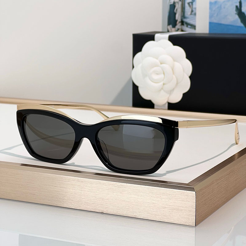 Luxury designer sunglasses CH4299 low key double C decoration black cat eye sunglasses exquisite lines women designer sunglasses outdoor leisure wor
