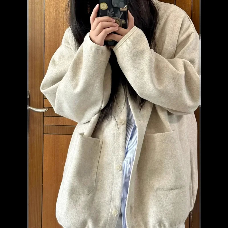 Retro Jacket Sweatshirt Womens Baseball Uniform Cardigan Top 260617