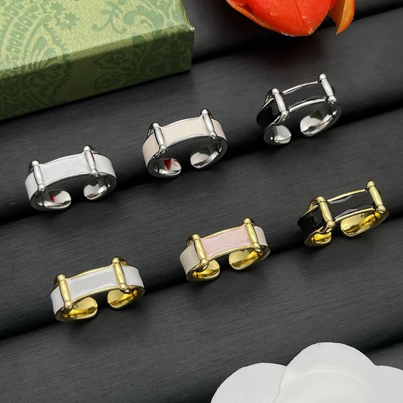 Enamel Ring Luxury Designer Open Rings For Women Classic Fashion Love Rings Trend Simple Personality Style Romantic Jewelry Colorful Ring