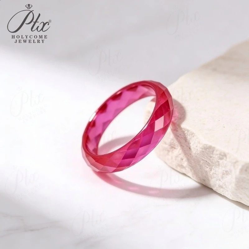 Lab Grown Gemstones Ruby Ring Plain Finger Band Blood Red AGL Certificate Anniversary Birthday Gift Top Quality Wholesale 260624