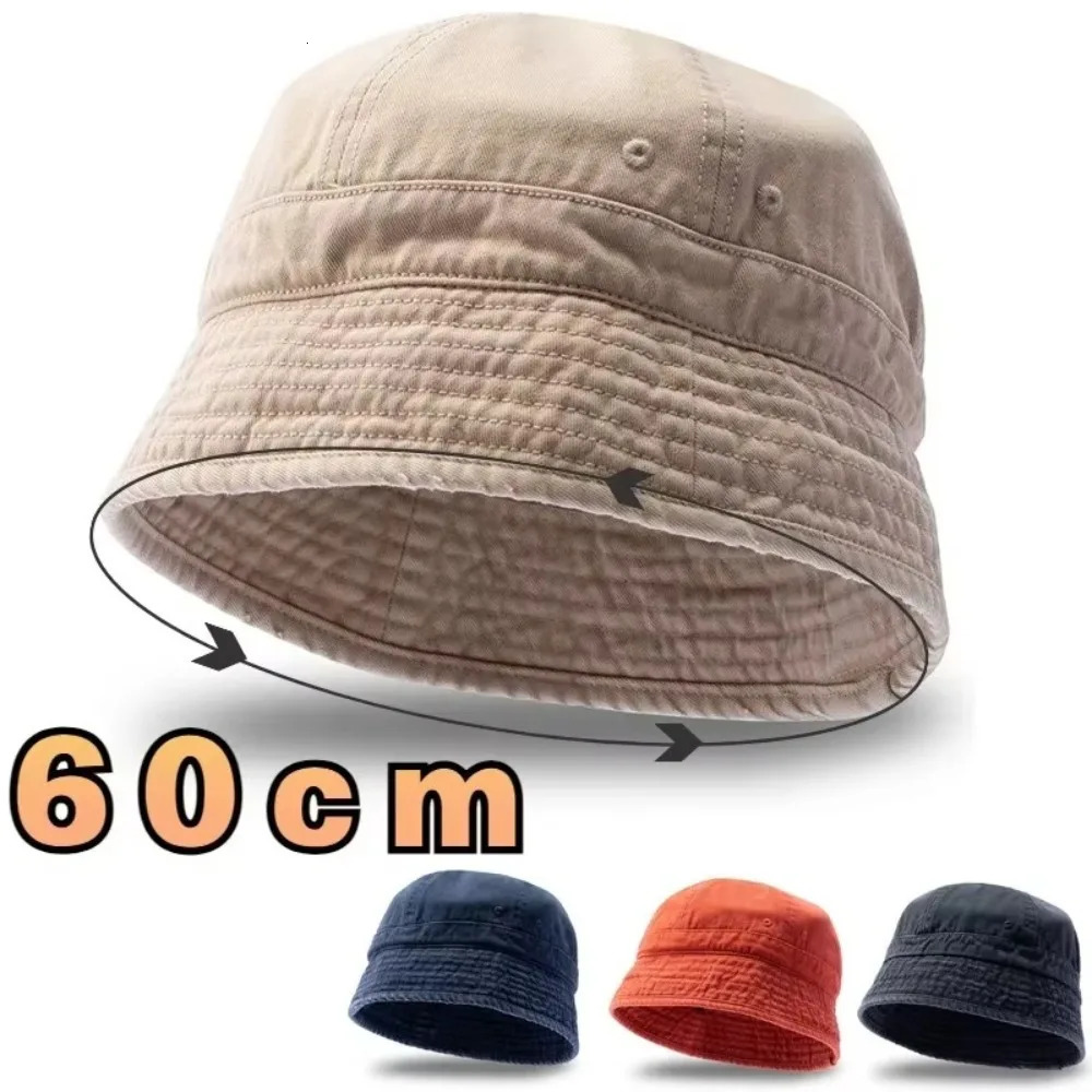 Casual Retro Bucket Hat Japanese Style Short-brim Fisherman Cap Big Head Circumference Sunshade Hat Unisex 260624