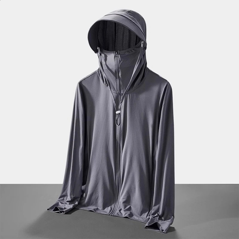Mens and womens fashionable hooded casual breathable outdoor summer anti UV ice silk fishing professional sunscreen clothing 260625
