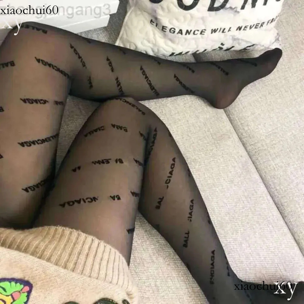 Socks and Hosiery Designer Sexy Lace Mesh Stockings Soft Breathable Hollow Letter Patterned Tights for Women 123