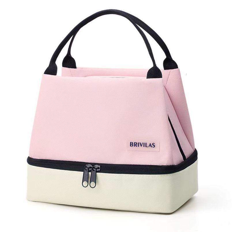 Doublelayer Insulated Handbag Lunch Bag With Should Strap Handle Cooler Women Portable Food For Work Student Box 260624