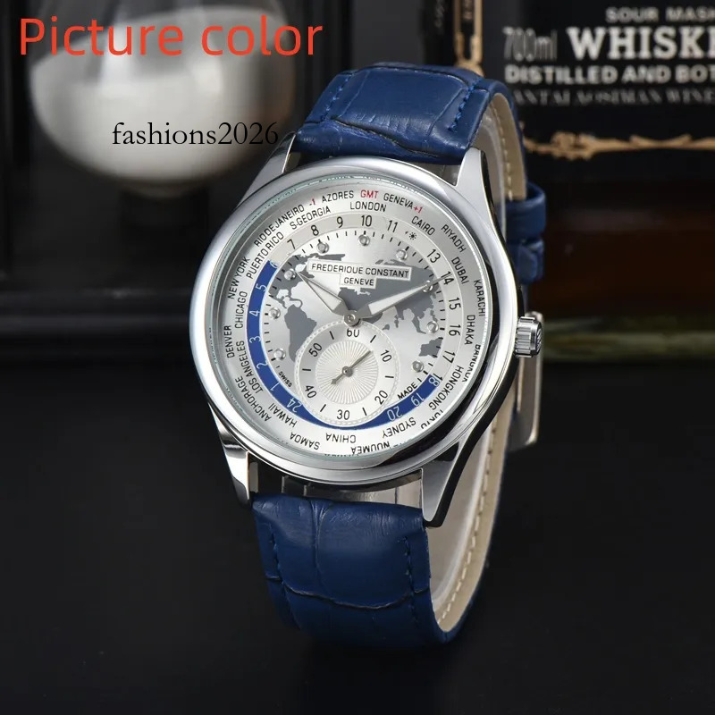 Frederique Constant Watch Luxury Brand Designer Simple Men Three Needles Quartz Fashion Frederique Watches High Quality Top Brand Steel Rubber Leath