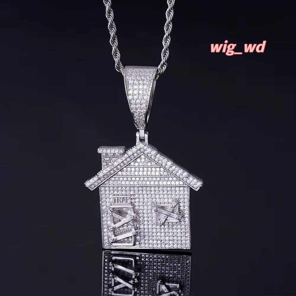 Pass Diamond Tester Trap Houses Pendant Jewelry 925 Silver Iced Out Moissanite Pendants Charms For Men