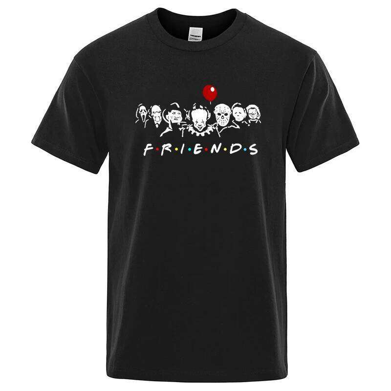 Men's High Quality 100% Cotton Funny Friends Print T Shirt Loose Summer Cool O-neck Men T-shirt Male Tops Tee 26Y0625